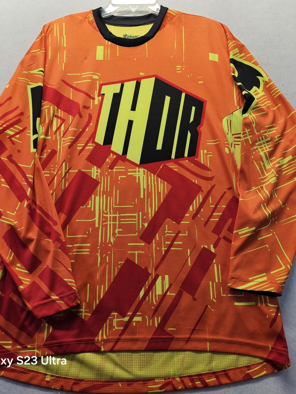 thor Orange Neon Yellow Red Graphic Long Sleeve Jersey
